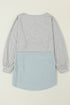 Distressed Raw Edge Mixed Texture Oversized Tunic