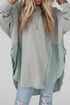 Distressed Raw Edge Mixed Texture Oversized Tunic