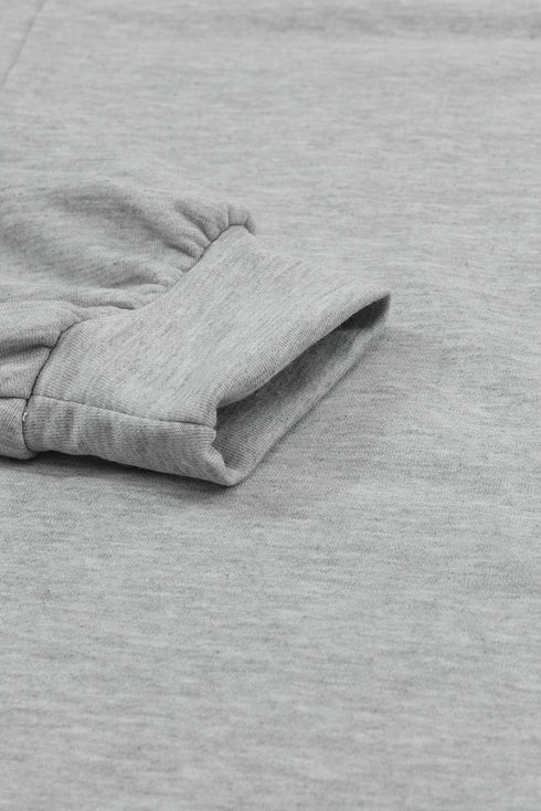 Distressed Raw Edge Mixed Texture Oversized Tunic