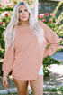 Distressed Raw Edge Mixed Texture Oversized Tunic