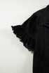 Distressed Raw Edge Ruffle Short Sleeve Denim Jacket