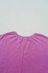 Distressed Raw Edge Split Neck Pullover Sweatshirt