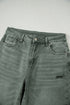Distressed Raw Edge Wide Leg Denim Jeans