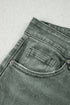 Distressed Raw Edge Wide Leg Denim Jeans