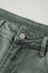 Distressed Raw Edge Wide Leg Denim Jeans