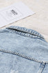 Distressed Raw Hem Button Front Denim Shacket