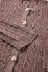 Distressed Ribbed Knit Button Front V Neck Cardigan