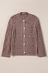 Distressed Ribbed Knit Button Front V Neck Cardigan