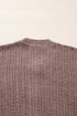 Distressed Ribbed Knit Button Front V Neck Cardigan