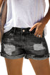 Distressed Ripped Rolled Hem Denim Shorts