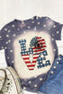 Distressed Star And Floral Graphic Print Short Sleeve Tee