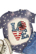 Distressed Star And Floral Graphic Print Short Sleeve Tee