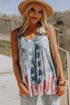 Distressed Star And Stripe Print Sleeveless Swing Tank