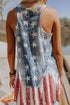 Distressed Star And Stripe Print Sleeveless Swing Tank