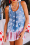 Distressed Star And Stripe Print Sleeveless Swing Tank
