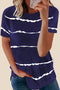 Distressed Stripe Print Short Sleeve Crew Neck Tee