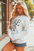 Distressed Varsity Font Graphic Crew Neck Sweatshirt
