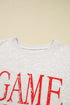 Distressed Varsity Font Graphic Crew Neck Sweatshirt