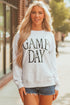 Distressed Varsity Font Graphic Crew Neck Sweatshirt