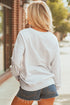 Distressed Varsity Font Graphic Crew Neck Sweatshirt