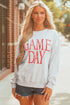 Distressed Varsity Font Graphic Crew Neck Sweatshirt