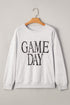 Distressed Varsity Font Graphic Crew Neck Sweatshirt