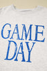 Distressed Varsity Font Graphic Crew Neck Sweatshirt