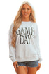 Distressed Varsity Font Graphic Crew Neck Sweatshirt