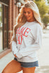 Distressed Varsity Font Graphic Crew Neck Sweatshirt