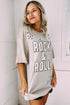 Distressed Vintage Rock And Roll Graphic Cotton Tee