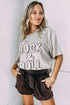 Distressed Vintage Rock And Roll Graphic Cotton Tee