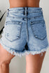 Distressed Washed Western Silhouette Hot Denim Shorts