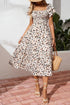Ditsy Print Smocked Square Neck Ruffle Sleeve Floral Dress