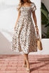 Ditsy Print Smocked Square Neck Ruffle Sleeve Floral Dress