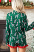 Dog Print Long Sleeve Two Piece Shift Lounge Set