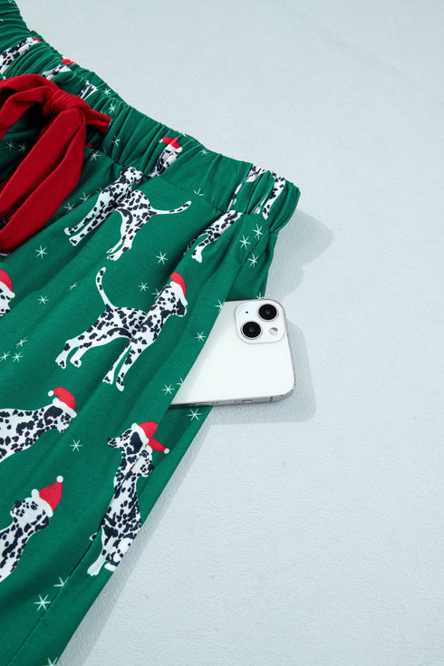 Dog Print Long Sleeve Two Piece Shift Lounge Set