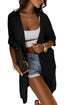 Dolman Half Sleeve Pocketed Long Cardigan