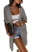 Dolman Half Sleeve Pocketed Long Cardigan