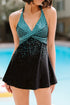 Dot Print Halterneck Tankini Set