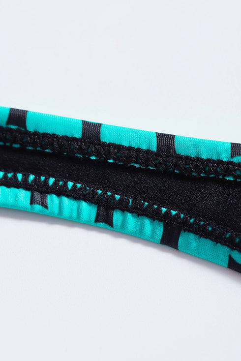 Dot Print Halterneck Tankini Set