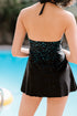 Dot Print Halterneck Tankini Set
