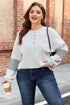 Dot Print Striped Patchwork Long Sleeve Henley Shirt