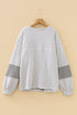 Dot Print Striped Patchwork Long Sleeve Henley Shirt
