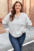 Dot Print Striped Patchwork Long Sleeve Henley Shirt
