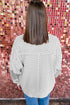 Dot Print Striped Patchwork Long Sleeve Henley Shirt
