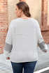 Dot Print Striped Patchwork Long Sleeve Henley Shirt