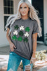 Dotted Clovers Graphic Print Short Sleeve Tee