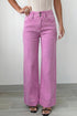 Double Button High Waist Wide Leg Flared Jeans