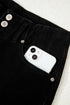 Double Button High Waist Wide Leg Flared Jeans