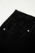 Double Button High Waist Wide Leg Flared Jeans